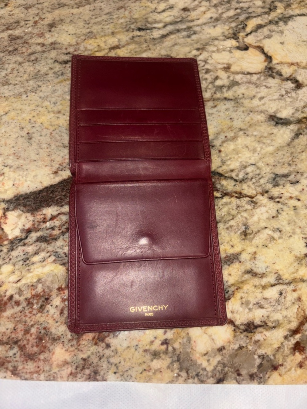 Men's Givenchy Leather Bifold Wallet - Burgundy 💯 authentic - Picture 4 of 8